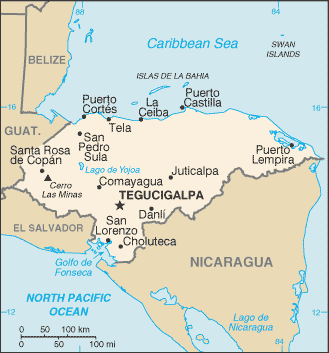 Map of Honduras