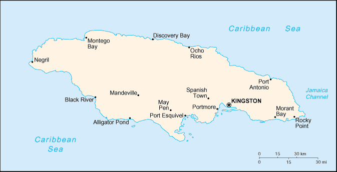 Map of Jamaica